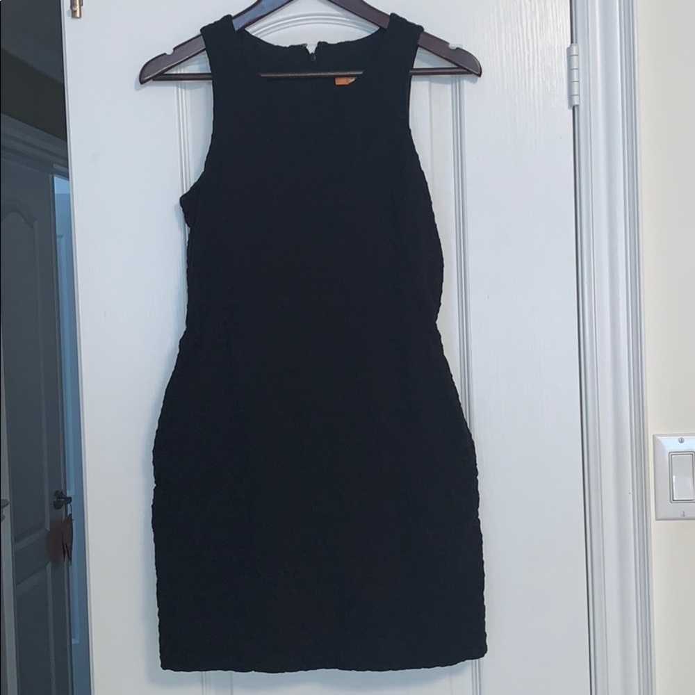 Joe Fresh black print dress with pockets
